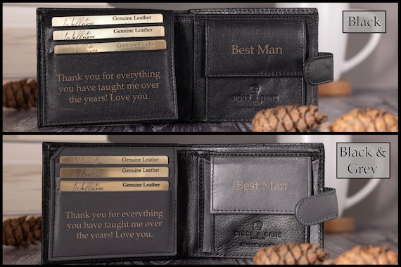 Portafoglio Personalizzato Portafoglio Da Uomo In Pelle Personalizzato Portafoglio Bifold - Foto 6