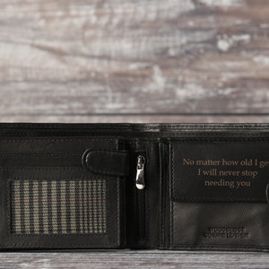 Father's Day Gift, Personalised Men's Wallet, Genuine Soft Black Leather Wallet, Personalized Engraved Gift for Him, Boyfriend, Dad, Husband image 9