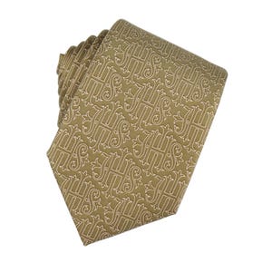 Christogram Silk Screenprint Necktie, Gold