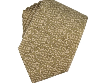 Christogram Silk Screenprint Necktie, Gold