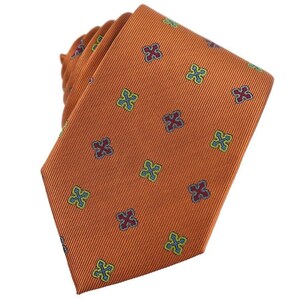 Byzantine Cross Woven Silk Necktie - Bloom or Sienna Catholic Religious Tie Gift Sienna