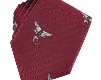 St Michael Mulberry Silk Necktie: Woven Catholic Religious Tie