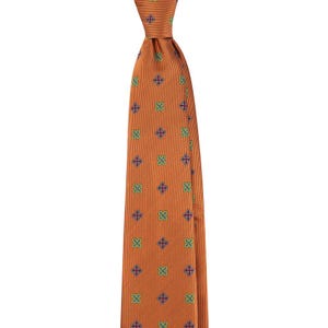 Byzantine Cross Woven Silk Necktie - Bloom or Sienna Catholic Religious Tie Gift image 7
