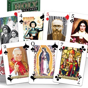 Holy Playing Cards® Catholic Saints Deck - Unique Religious Gift for Communion & Christmas