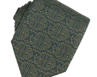 JHS Mulberry Silk Catholic Necktie - Christogram Religious Gift for Men
