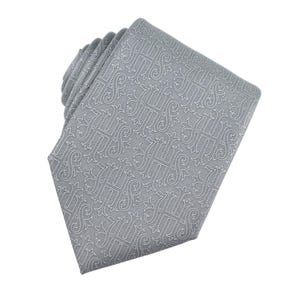 Christogram Silk Screenprint Necktie, Sterling