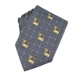 Lamb of God (Agnus Dei) Silk Screenprint Necktie, Sterling