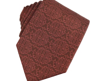 Christogram Silk Necktie, Marsala