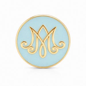 Keys of St Peter & Auspice Maria 14K Gold Plated Catholic Lapel Pins