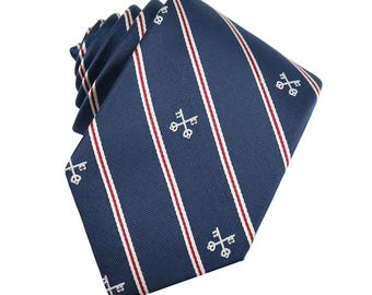Keys of St. Peter Woven Silk Necktie, Blue