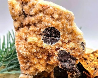 Crystal Cluster Mountain House • Hand Carved 3.5" • Sparkling Stone Decor