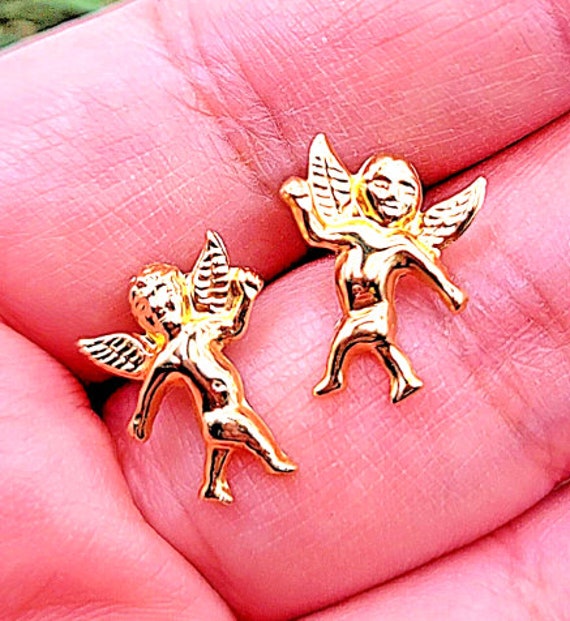 Beautiful 14k Gold Filled Baby Angel Cherub Ear S… - image 8