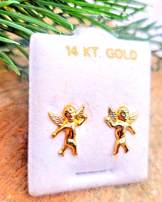 Beautiful 14k Gold Filled Baby Angel Cherub Ear S… - image 4