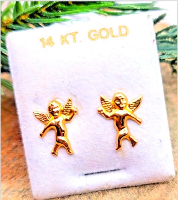 Beautiful 14k Gold Filled Baby Angel Cherub Ear S… - image 1