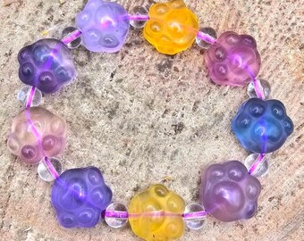 Pulsera de cuentas de pata de gato con fluorita natural