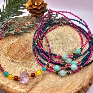 Nature Crystal Stone Colorful Ankle Bracelet