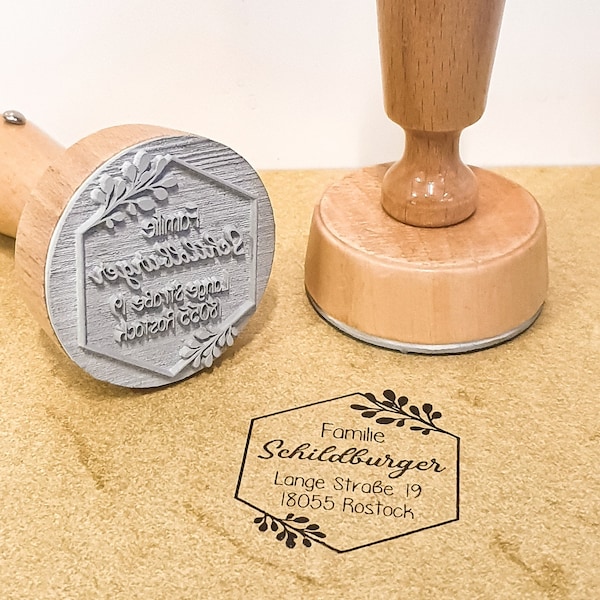 ADRESSSTEMPEL • HOCHZEITSSTEMPEL • INITIALIENSTEMPEL • Holzstempel | personalisiert // individuell // dekorativ // floral // rund // vintage