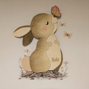 Konijn met vlinder nachtlampje