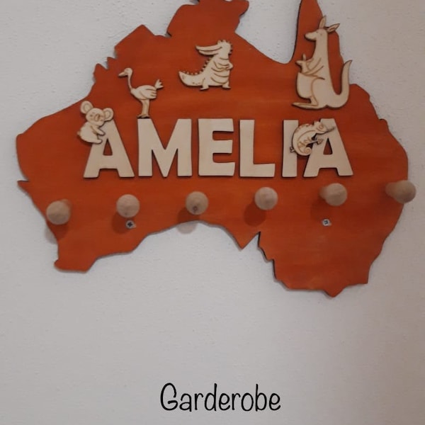 Kindergarderobe Australien personalisiert