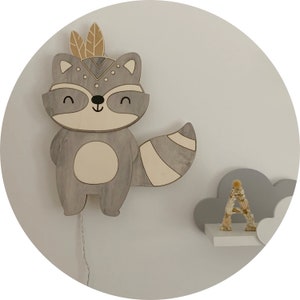 Waschbär Indianer Nachtlicht und Wandlampe
