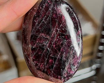 Garnet Palm Stone #G5 - High Quality, Deep Wine Garnet Crystal - January Birthstone Crystal
