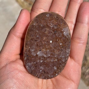 Rainbow Amethyst Palm Stone | Natural Amethyst | Rainbow Sugar Black Amethyst Palm Stone | Chakra Meditation Worry Pocket Stones |