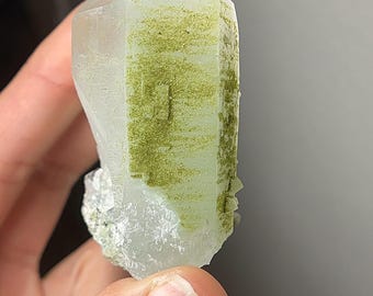 Epidote Quartz #4 - Extra Grade, Polished Quartz Point with Green Epidote
