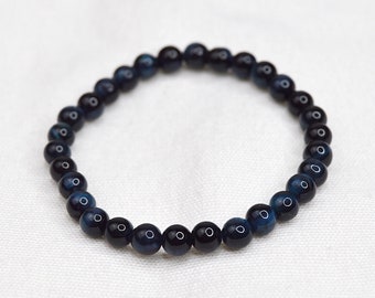 Blue Tigers Eye 6mm Bracelet | Gemstone Crystal Jewelry