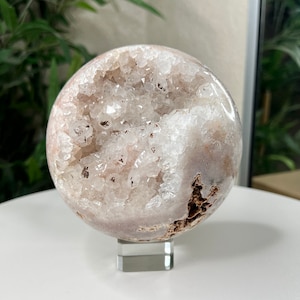 Roze Amethist Sphere | Grote Roze Amethist Sphere | Extra kwaliteit Roze Amethist | Gepolijste Amethist Geode |