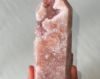 Pink Amethyst Tower with Crystal Druzy #8A - Extra Grade, Polished Amethyst Mineral from Brazil