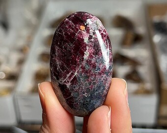 Garnet Palm Stone #G7 - High Quality, Deep Wine Garnet Crystal - January Birthstone Crystal