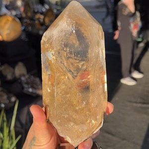 Large Brazilian Citrine Point on Stand