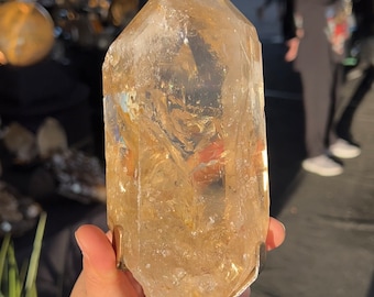 Large Brazilian Citrine Point on Stand
