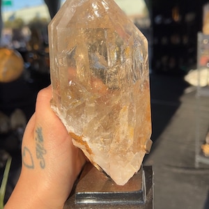 Natural Brazilian Citrine Point on Stand