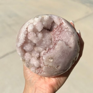 Lila Roze Amethist Bol | Shimmery Pink Amethyst Sphere | Extra kwaliteit roze amethist | Gepolijste Amethist Geode |