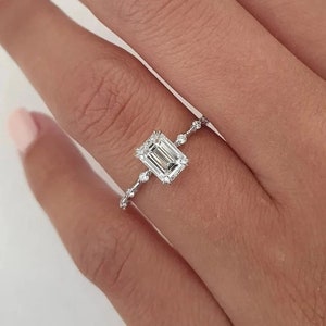 2 CT Emerald Cut Solitaire Engagement Ring, Emerald Cut Wedding ring, Emerald cut Promise Ring, Anniversary Ring, 14K Yellow Gold Ring