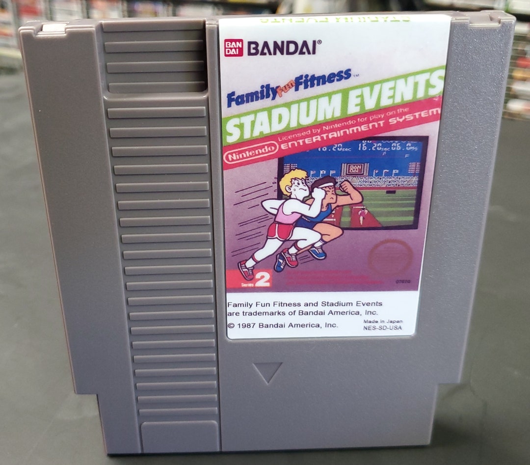 8 Bit Nintendo Stadium Events New NES Cartridge Family Fun Fitness Free