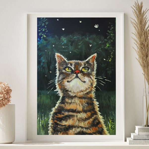Ukrainian Seller Cat Portrait Digital Art Pray For Ukraine Cat Art Ukraine Shops Ukrainian Digital Art Cat And Fireflies
