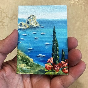 ACEO Original Art ACEO Original Painting Original Oil Painting Miniature Seascape aceo Miniature Art, Small Artwork 2.5 X 3.5 inch