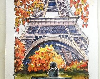 油絵原画『冬のParis』　一点物　フランス作品　　超希少❣️ 油絵原画『冬のParis』 一点物 フランス作品 超希少❣️