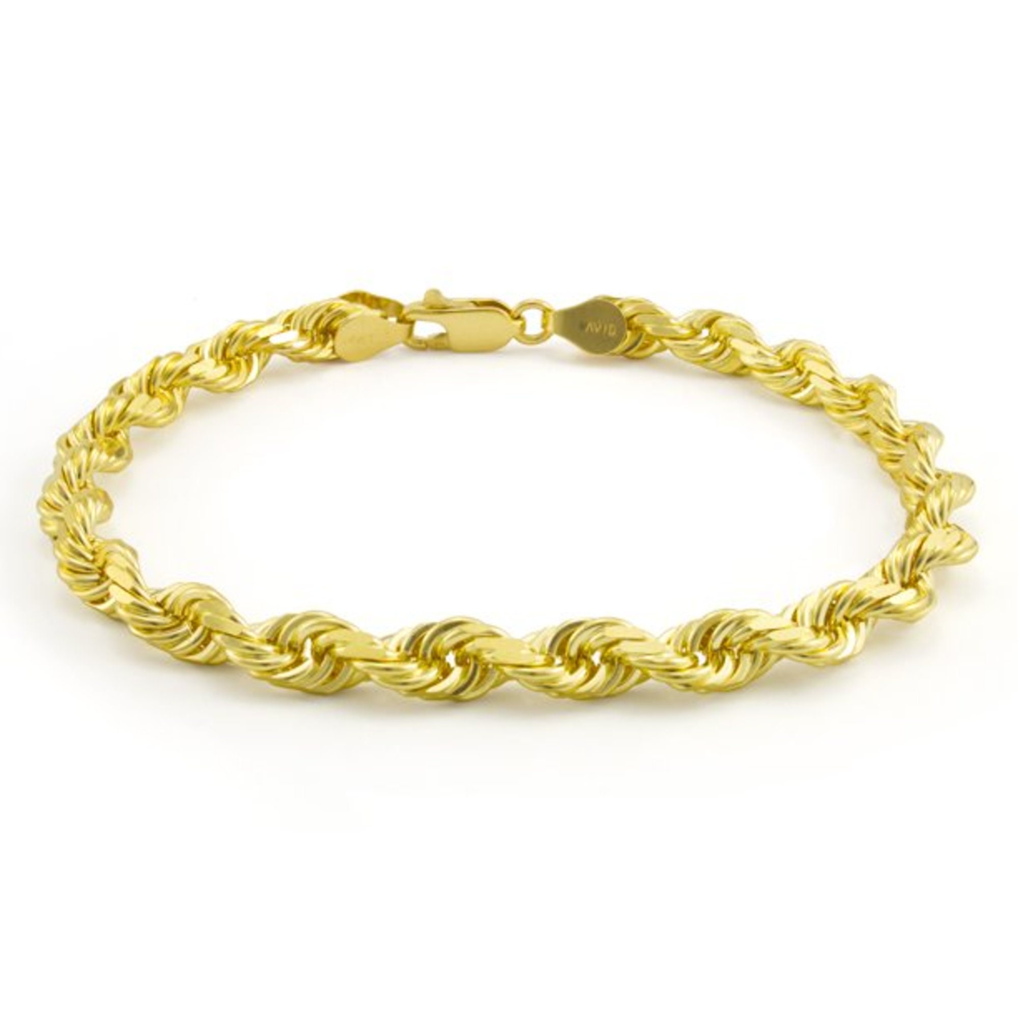 Solid 14K Yellow Gold Rope Bracelet Anklet Twisted Jewelry Etsy