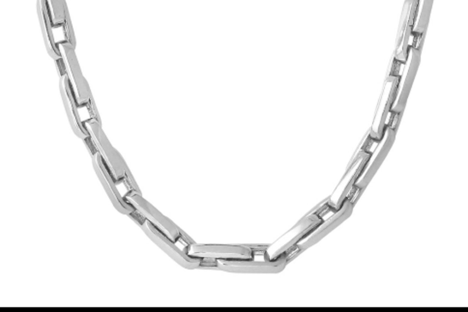 Solid 14K White Gold HANDMADE Chain 5mm Paperclip Paper Clip Etsy