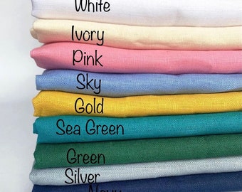 Bio-Leinen Enzyme Washed 100% Uni Stoff 145 CM | Für Kleidung Bettwäsche Kissen | Polster Sofakissen