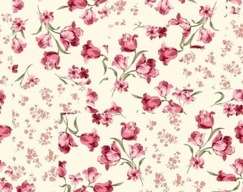 Samt rosa Blume blüht, Digitaldruck, Stoff Meter, 145cm Breite, Kissen Polsterung
