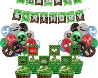 Minecraft Party Decorations Etsy