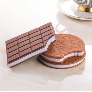 Cute Bitten Biscuits and Chocolate Note Books  || Portable Memo pads Notebook, 80 Sheets Student Paper Notepad