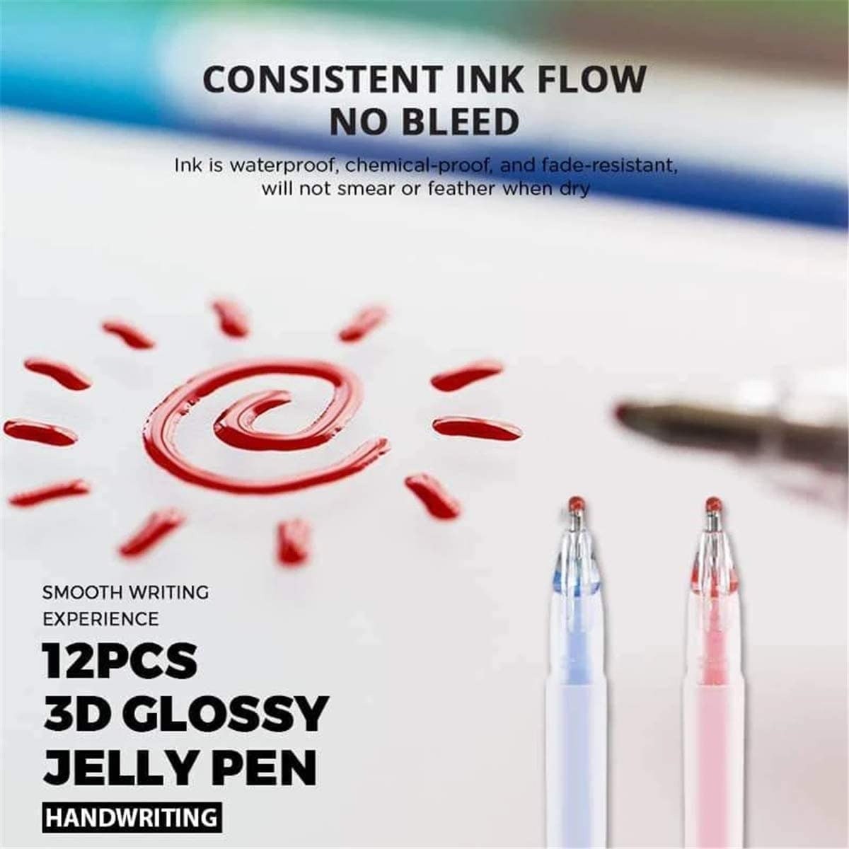  RJDJ 3D Jelly Pen, 6/12 Colors Candy Color Gel Ink Pen, 3D  Glossy Jelly Pens, 3D Colorful Jelly Pen Set, Colored Gel Pen Marker Ink  Pens for DIY Painting Drawing Coloring (