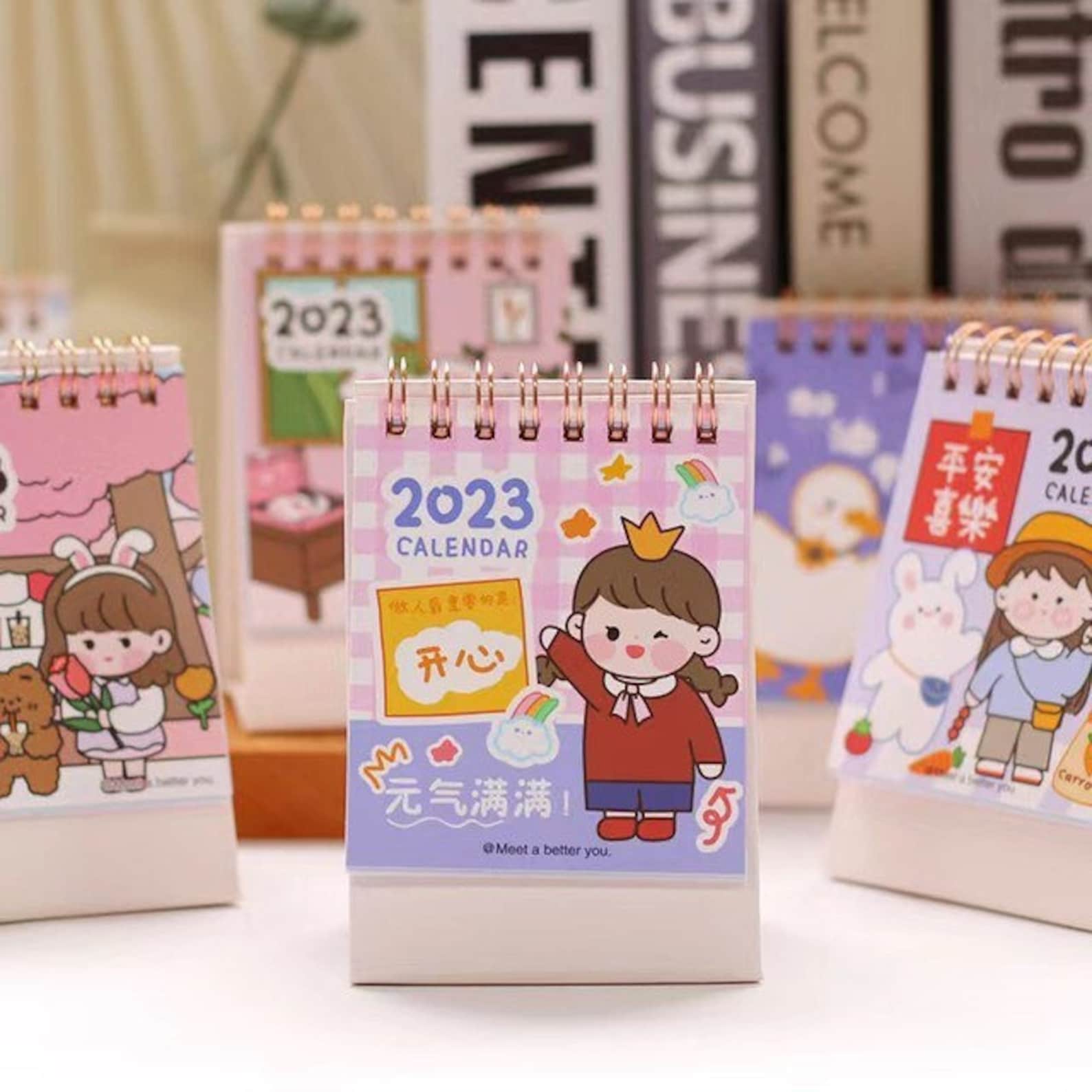 NEW 2023 Cute Kawaii Mini Desktop Calendar Korean Cartoon - Etsy Australia