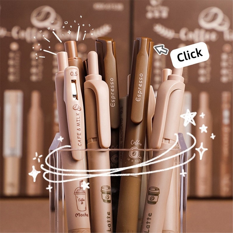 6PCS Milk Tea Fast Dry Gel Pen Set – MultiBey - For Your Fashion Office