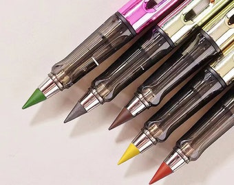 13 Pcs/Set Colorful Eternal Pencil + 12 Colors Replaceable Nibs || No Ink Magic Pencil, Durable Writing Pen, Perfect for Students